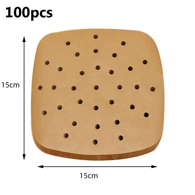 100 шт./пакет, вкладыши для пароварки, перфорированная бумага из древесной массы премиум-класса, антипригарный коврик для корзины для пропаривания, посуда для выпечки для кухни