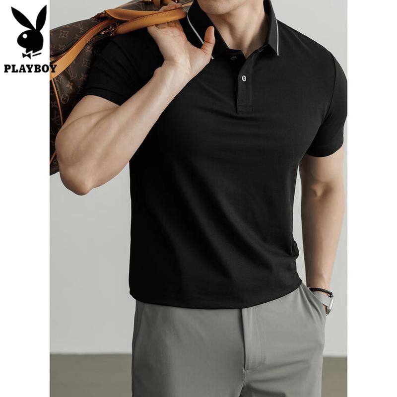 PLAYBOY Мужская летняя рубашка-поло в стиле business casual