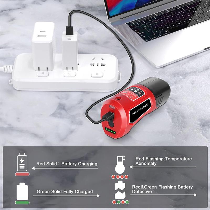 Зарядное устройство USB-адаптер для литиевой батареи Milwaukee 12V Адаптер-зарядное устройство для Milwaukee