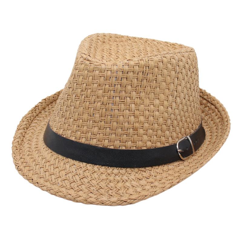 Летняя и весенняя шляпа-визор из соломы с короткими полями, джазовая шляпа, пляжная шляпа с пряжкой для ремня, мужская и женская, ручной вязки, прохладная шляпа