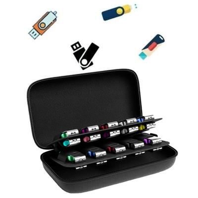 Сумка-органайзер для хранения USB-флешек, большая емкость, ударопрочный, карманный органайзер для флешек с застежкой-молнией