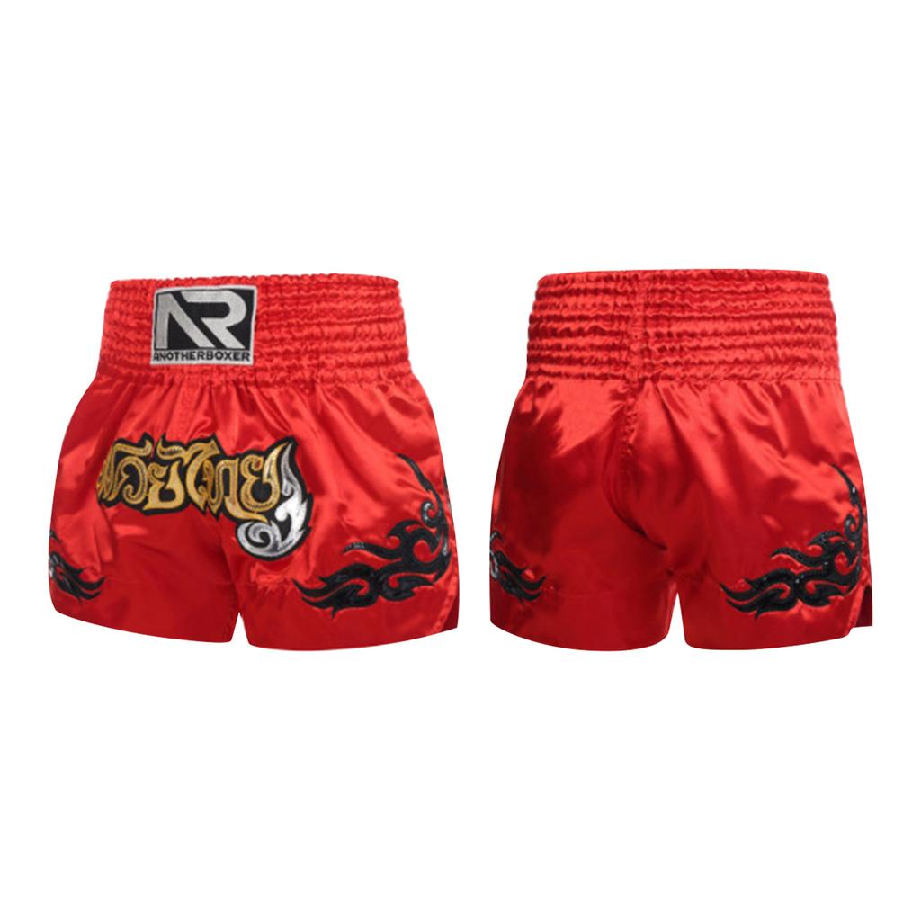 Adult And Child Muay Thai Training Boxing Shorts Leather Covered Embroidered Shorts