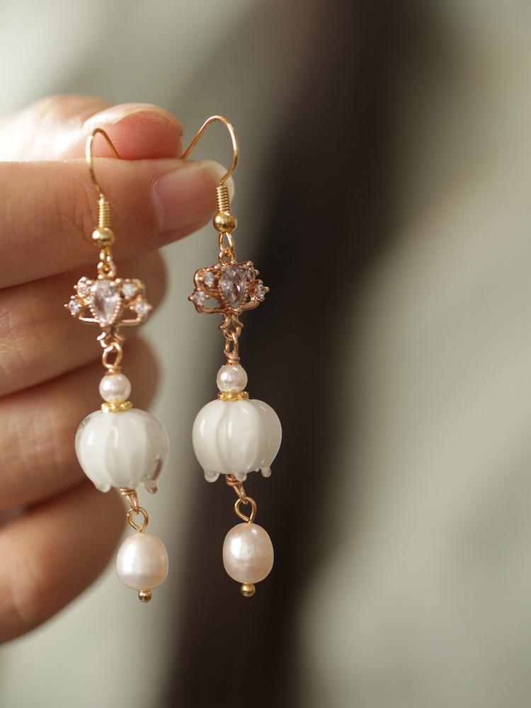 Серьги-подвески Ханфу «Ландыш» - Аксессуары Чонсам в древнем стиле для женщин