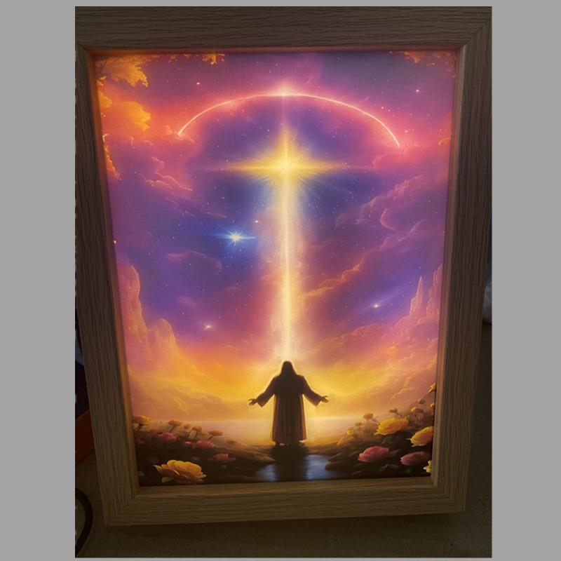 Вдохновляющий Иисус Живопись Лампа Ночной Светильник Подарок на День Рождения Христианин