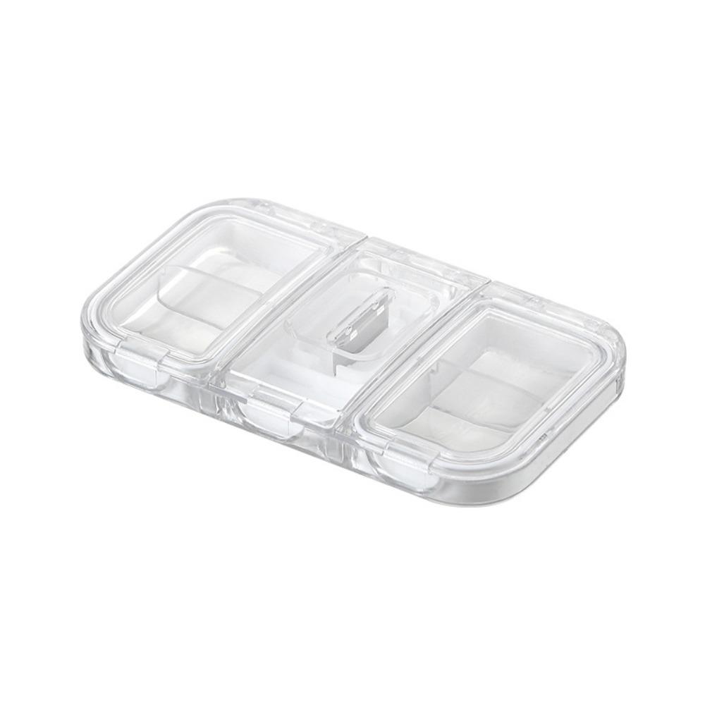 Silica Gel Pill Splitter Box Rectangular Weekly Pill Case Sealed Mini Pill Box Jewelry Box