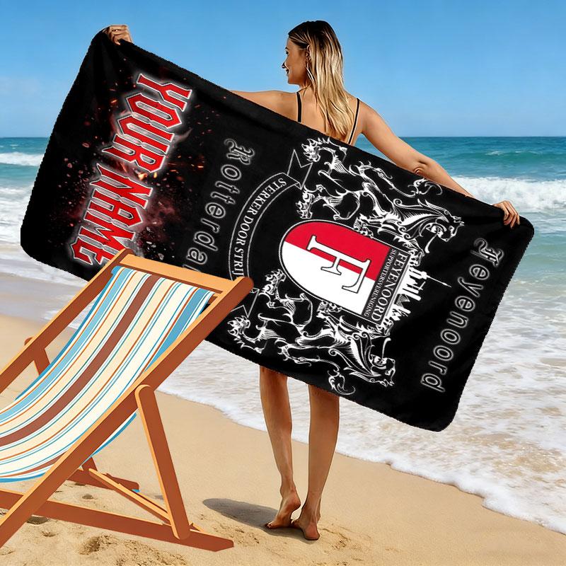 Feyenoord Rotterdam Print Beach Towel, Large Soft Quick Dry Towel for Beach Camping Swimming