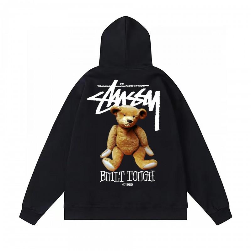 Худи Stu Streetwear Зимняя теплая хлопковая толстовка на флисе с принтом букв Свободный крой Мужская