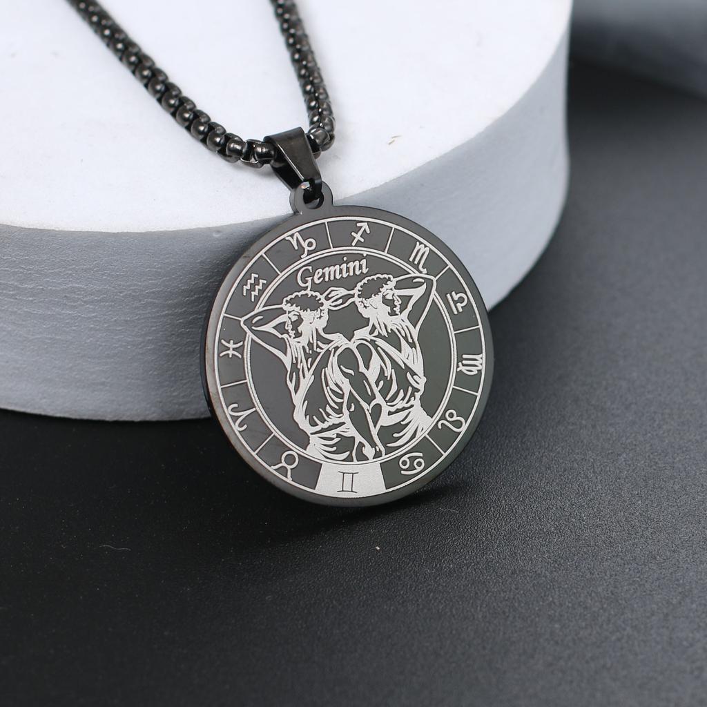 Ожерелье со знаком зодиака для мужчин и женщин лучшему другу, собачьи жетоны, подарок на день рождения, ожерелье с 12 созвездиями, кулон, ювелирное изделие для пары, подарок