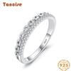 Tancise Classic 925 Sterling Silver Zircon Ring Ladies Jewelry Wedding Promise Party Gift
