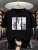 Palm Beach Panel Print Unisex Tshirt Soft Cotton Loose Coastal Holiday Retro Casual Daily Streetwear Tee