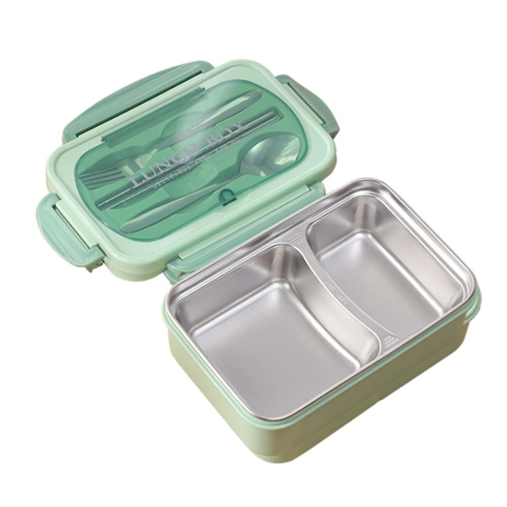 Portable 304 Stainless Steel Lunch Storage Container 2 Compartments 800ml Compartment Lunch Box Thermal Lunch Box For Picnics