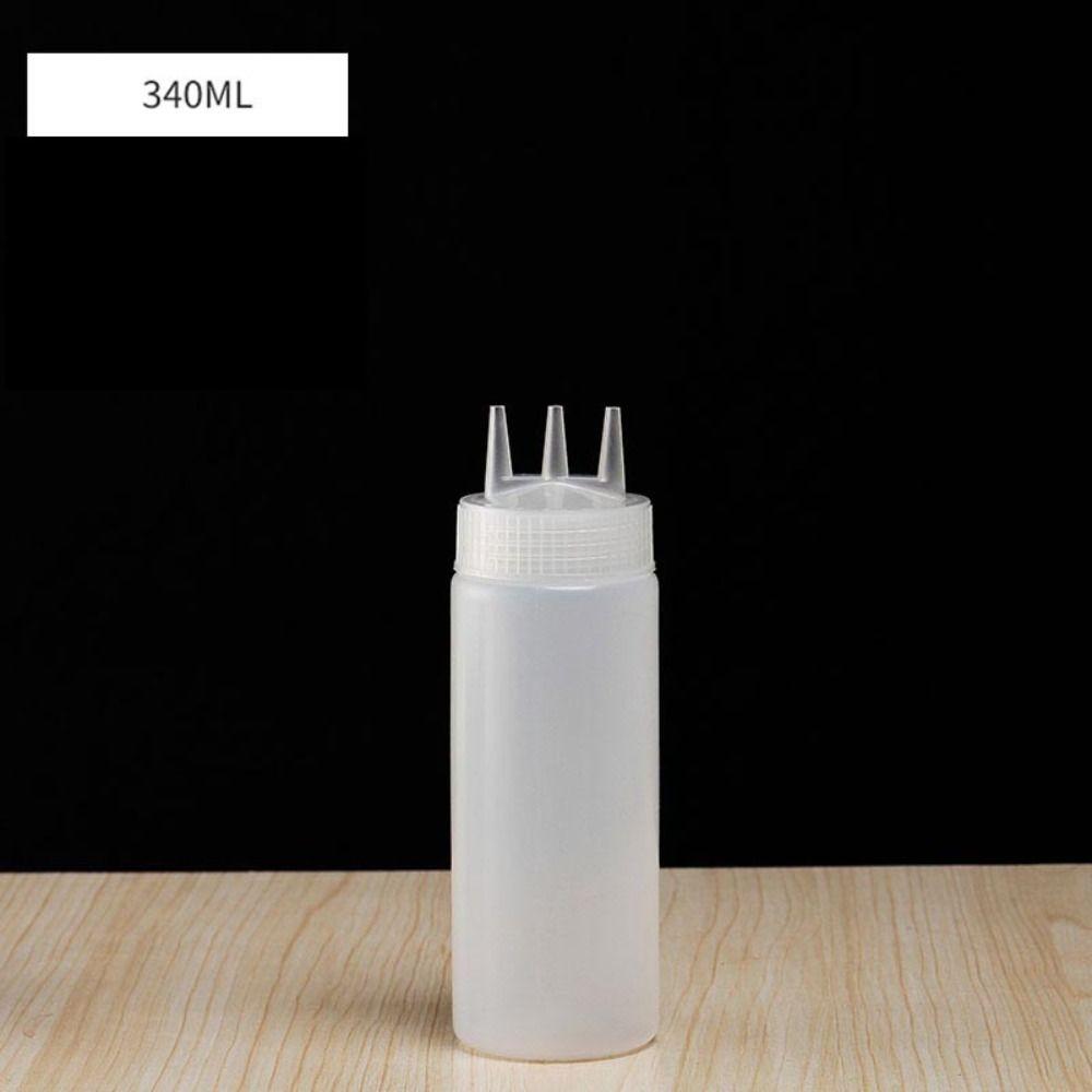 3 Nozzles Squeeze Bottles Graduated Jam Container New Squeezing Sauce bottle