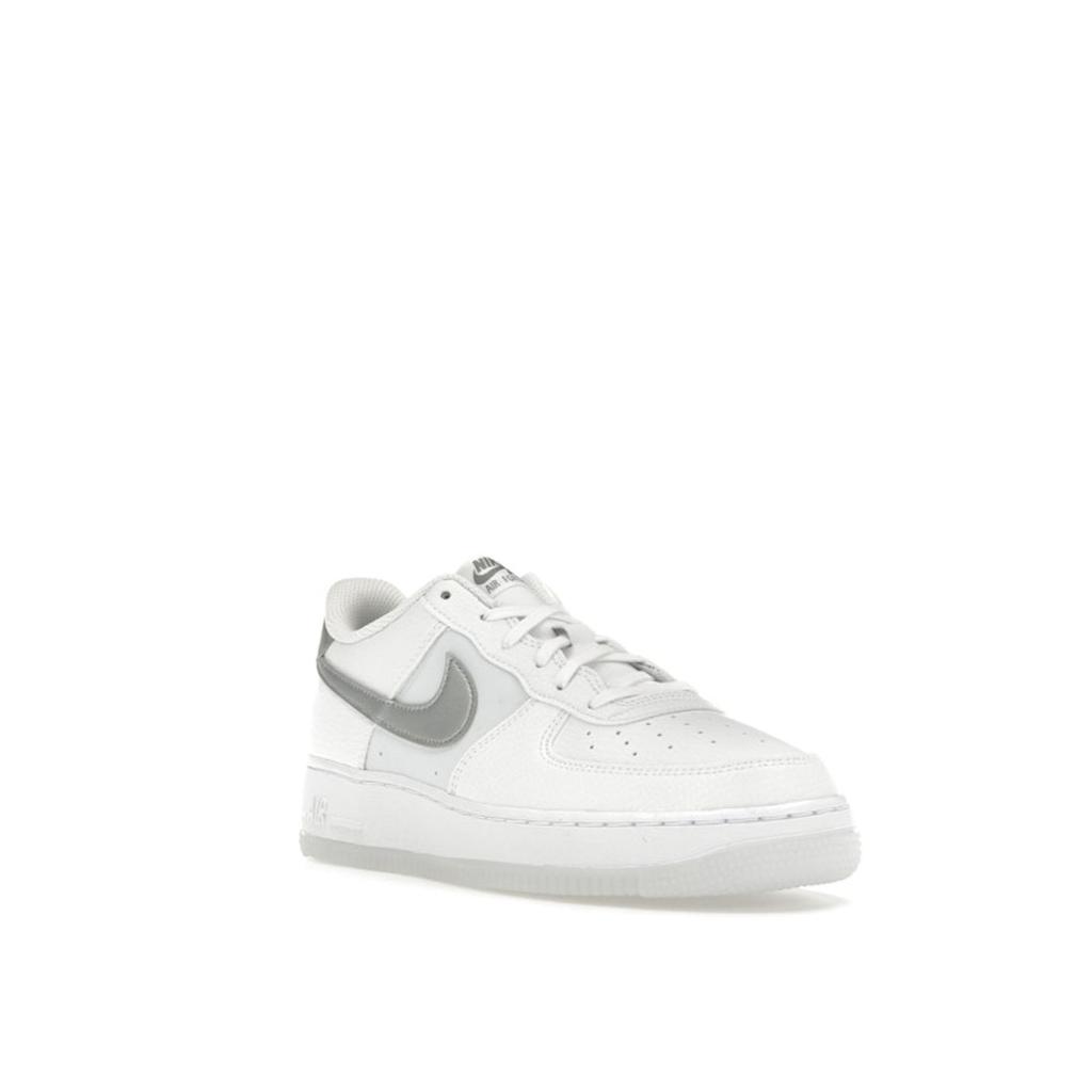 Nike Air Force 1 GS White Football Grey Kids Sneakers Pure-Platinum Metallic-Silver FV3981-100