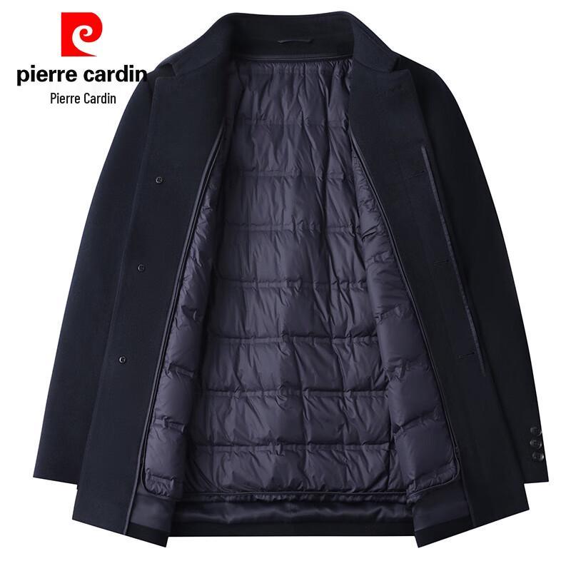 Мужское полупальто Pierre Cardin средней длины из смесовой шерсти и кашемира на подкладке из пуха