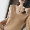 Women's 2024 V-Neck Loose Knit Sweater - Long-Sleeve, Large Size