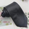 Handmade Men's 8cm Black Grey Striped Jacquard Silk Tie