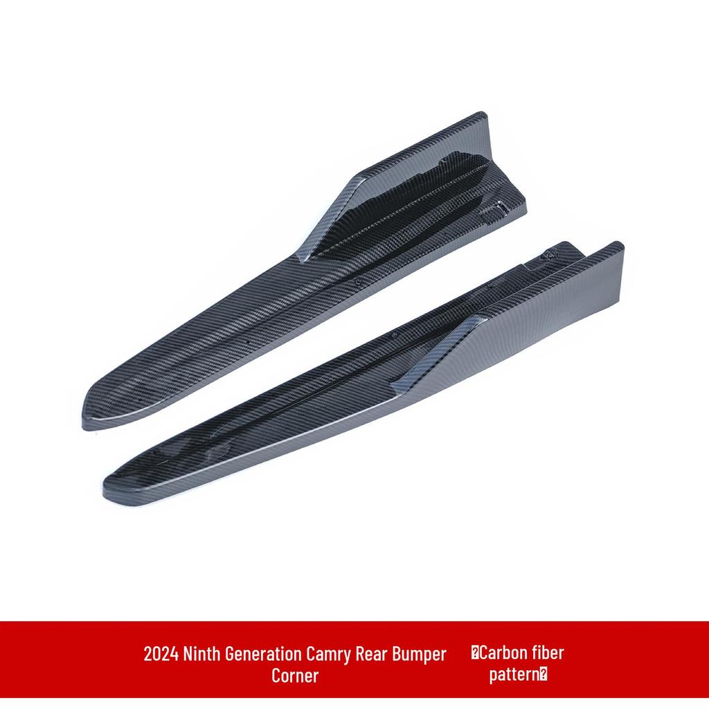 Обвес для Camry 9-го поколения 2024 года: Задние углы, Боковые юбки, Задний спойлер, Передний сплиттер, Диффузор, Верхний спойлер.