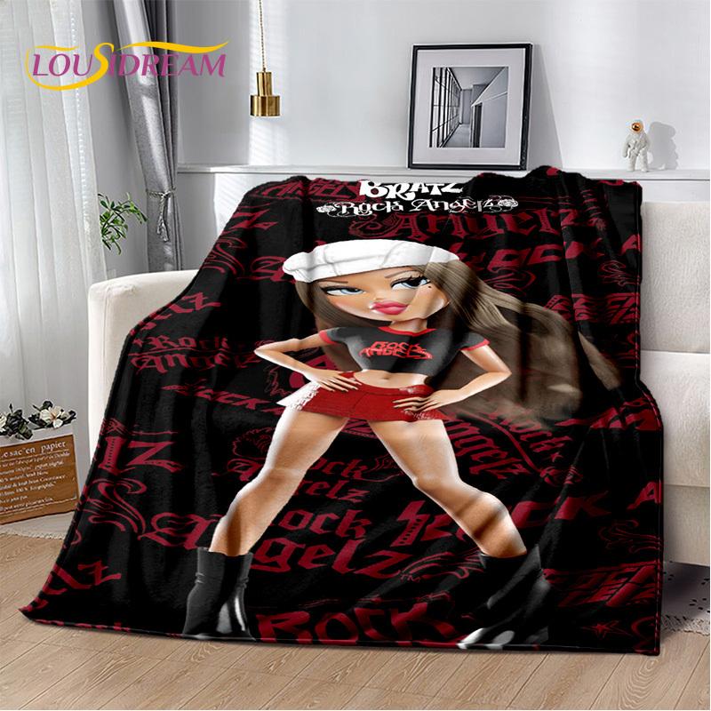 Одеяло для девочек с 3D принтом Bratz, мягкое фланелевое одеяло для дома, спальни, кровати, дивана, пикника, офиса, походного чехла, детский подарок