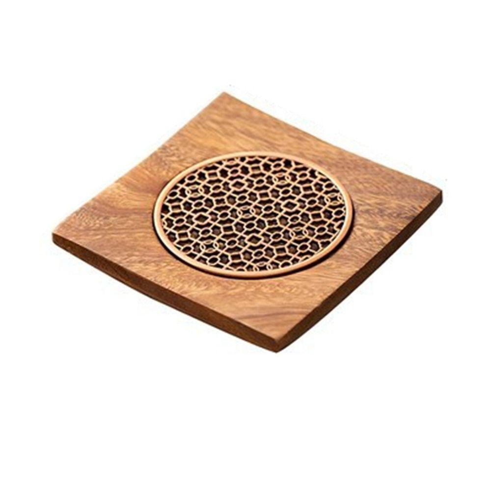Anti-slip Wooden Teapot Holder Square Wood Teapot Mat Practical Square Wooden Tea Mat  Bathroom