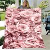 Фланелевое одеяло с принтом роз Мягкое Теплое Всесезонное Одеяло Диван Спальня Офисное Одеяло