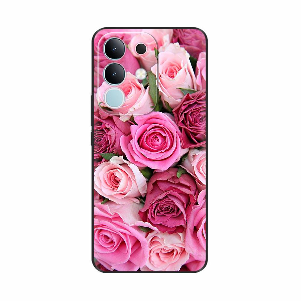 Чехол-крышка для Vivo Y29 4G 2025 Милые Цветы Мягкий Силикон Capa Чехлы для Телефона Для Vivo Y29 4G Чехол Мультяшные Ударопрочные Сумки Coque