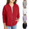 Girls Zip Up Jackets Kids Fall Long Sleeve Sweatshirts Outerwear With Pockets 5-15Years