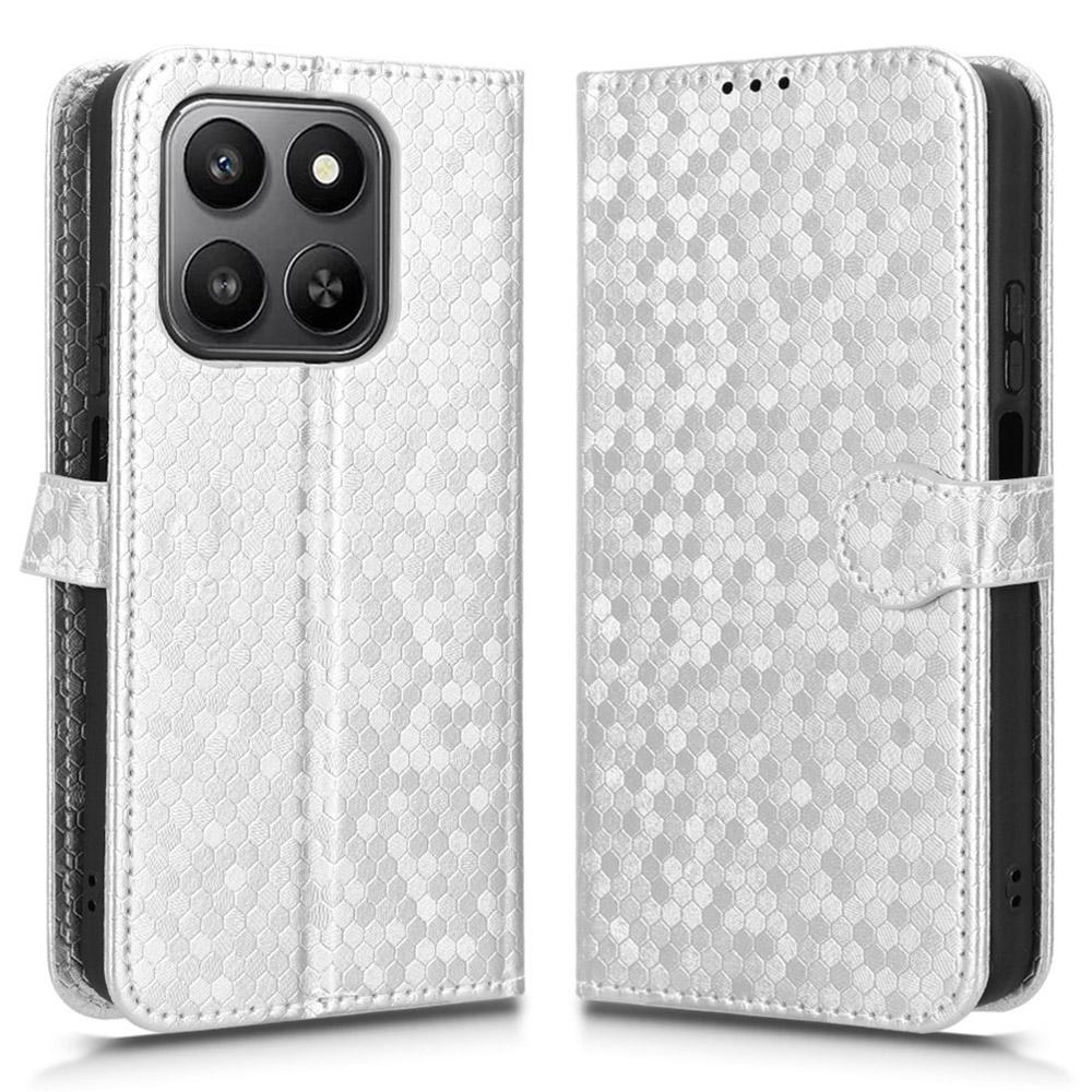 For Honor 400 Smart Wallet Case Dot Pattern Imprint PU Leather Phone Cover with Wrist Strap