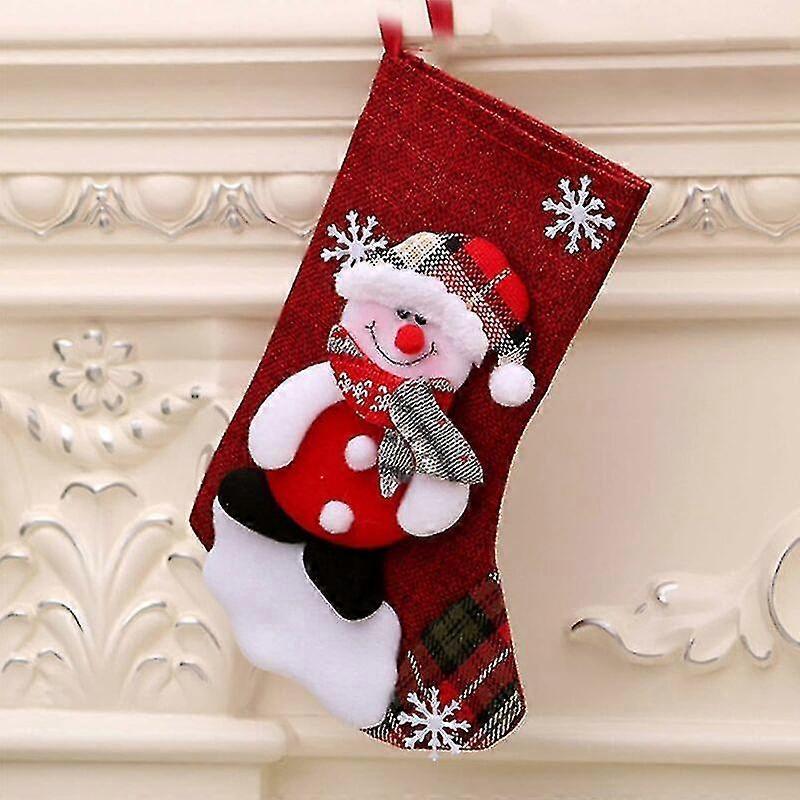Christmas Socks To Hang Large Christmas Sock Gift Personalized Snowman And Reindeer Christmas Stockings Xmas Gift Bag For Christmas Decoration Firepla