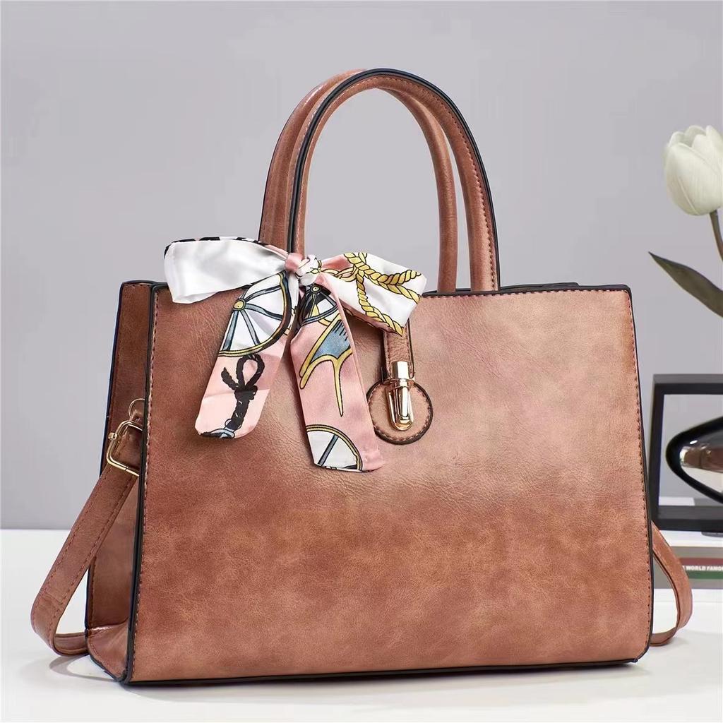 Новая мода ретро кожаный шелковый шарф большой емкости женская сумка через плечо