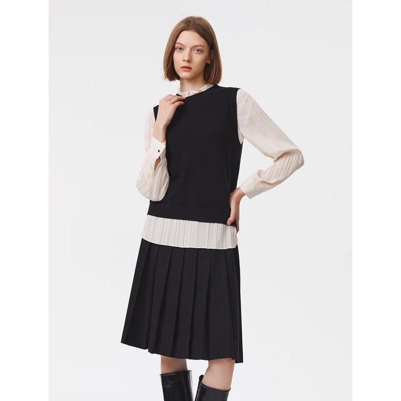 Langzi Элегантный вязаный свитер из чистой шерсти с дизайном «два в одном»