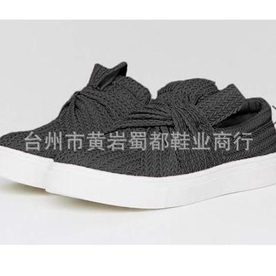 Женские туфли на толстой подошве с плоской подошвой и бантом, весенне-летние, новая коллекция, плетеные женские туфли