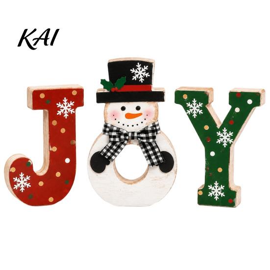 Small Christmas Tabletop Decor Wooden Tiered Tray Decor, Santa Reindeer Snowman Figurines for Holiday Decorations And Rustic Home Ornament Displays