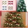 12pcs Christmas Bow Decorations, Fabric Christmas Tree Ornaments