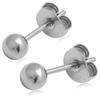 [Adelina Style] Titanium Earrings Silver Ball Round Ball Earrings Leave It On 1 Pair Simple Design Men's Ladies Unisex Metal Allergy Compatible (width
