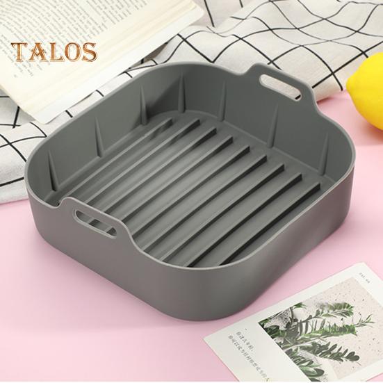 Силиконовый противень для выпечки с ручками для аэрофритюрницы, многоразовые квадратные вкладыши для аэрофритюрницы с антипригарным покрытием, корзина для аэрофритюрницы объемом 4–6 кварты, аксессуары для равномерного нагрева