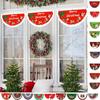 Snowman Christmas Bunting Fan Flag Polyester Christmas Railing Hanging Pendant  Christmas