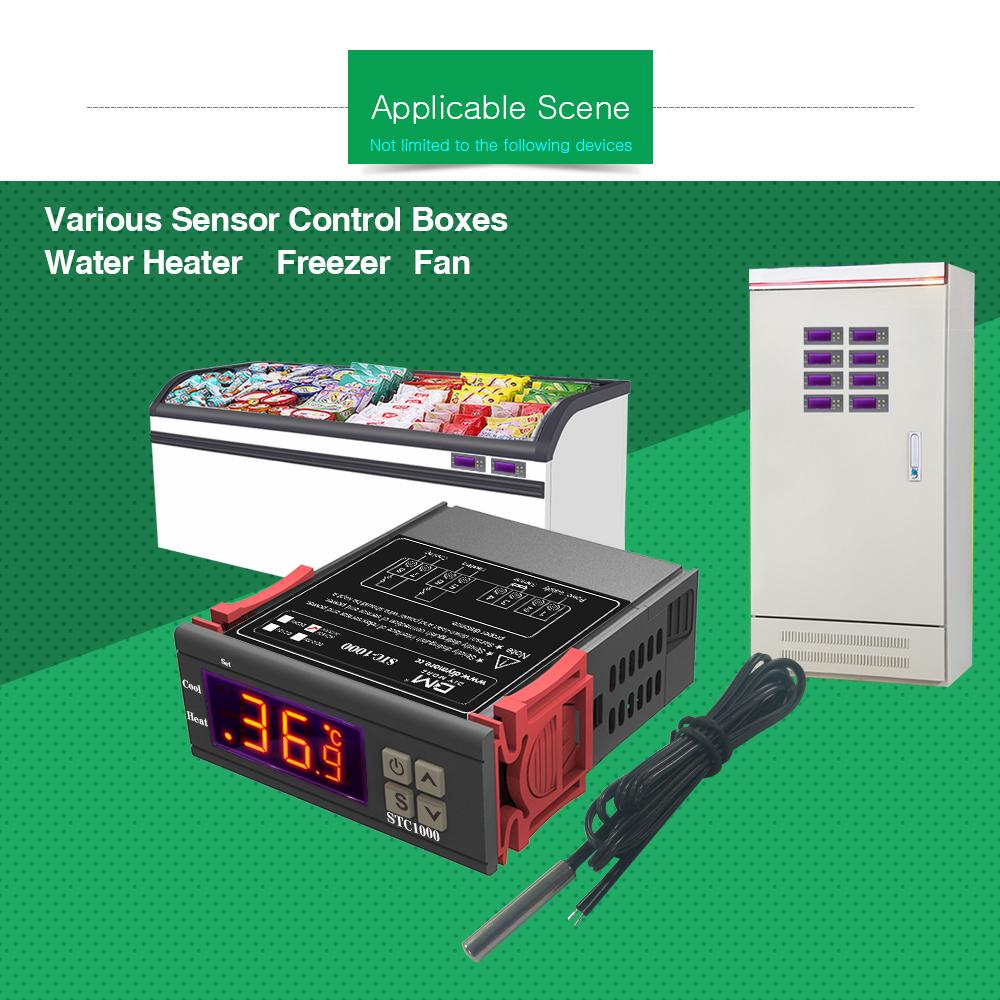 STC-1000 3000 3008 Digital LED Temperature Controller Temperature Sensor Relay Heating Thermoregulator Cooling Heater Thermostat