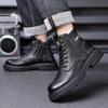 Мужские зимние ботинки, новые зимние бархатные теплые ботинки, модные мужские ботинки, шерстяные высокие ботинки для отдыха на открытом воздухе, повседневная мужская обувь из хлопка