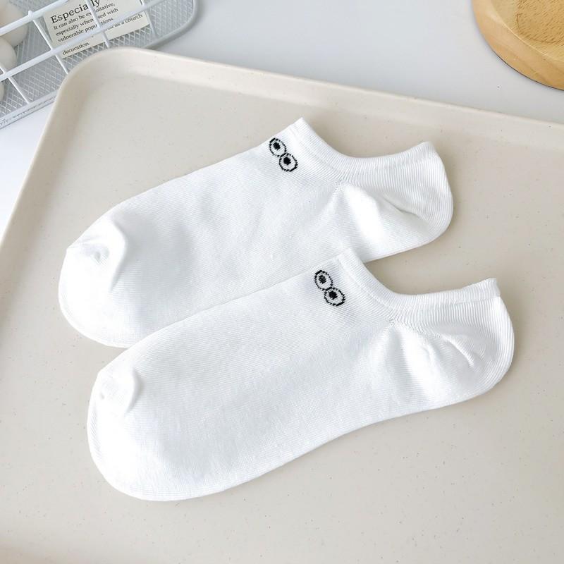 5 пар белых минималистичных коротких носков, забавные носки с выражением лица, впитывающие пот и не пропускающие запахи, тонкие спортивные носки-лодочки с низким вырезом