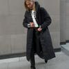 Женское пальто, повседневная однотонная свободная длинная и теплая хлопковая куртка
