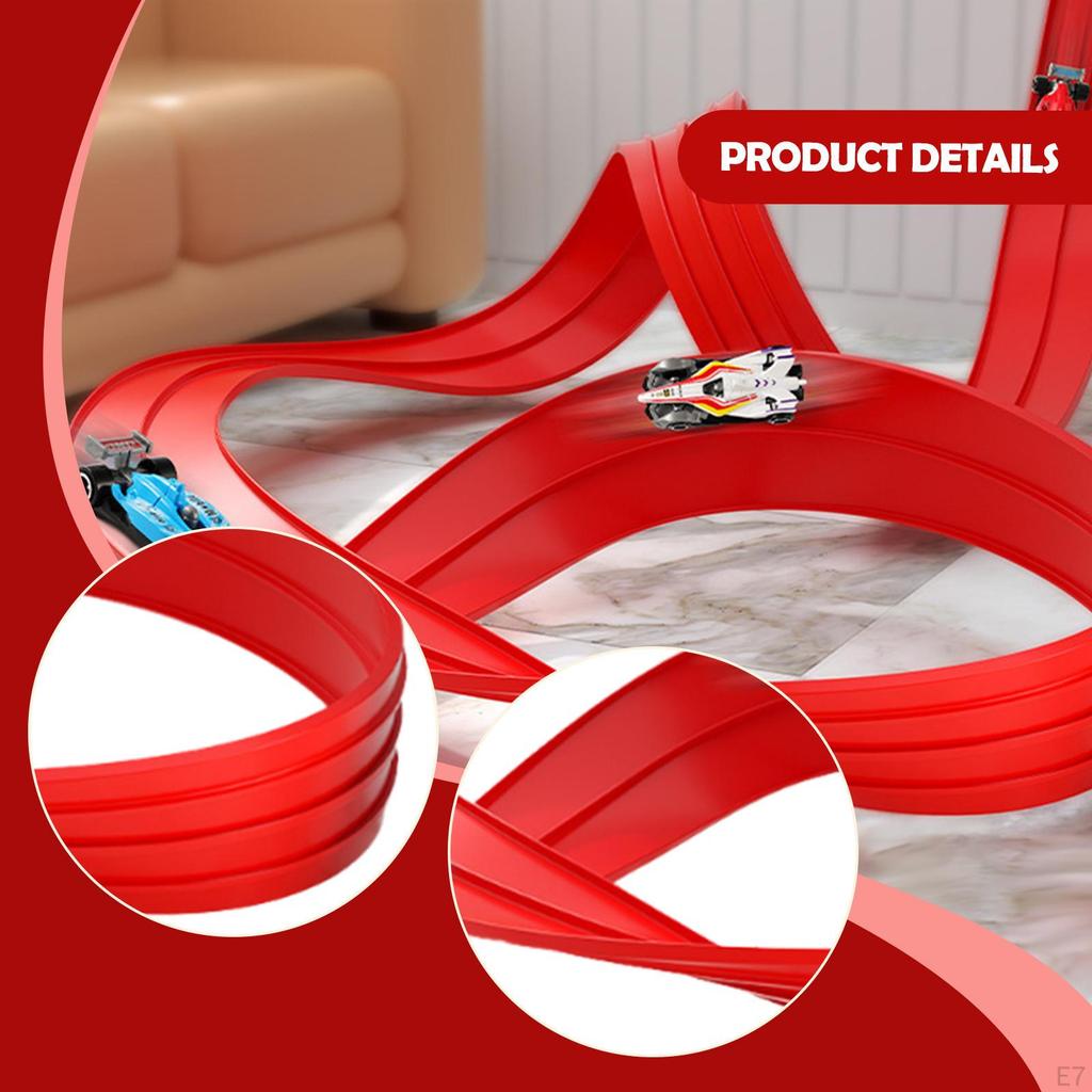 Flexible Ramp with Suction Cups for Toy Cars, Versatile Starter Kit, DIY Race Track Christmas,