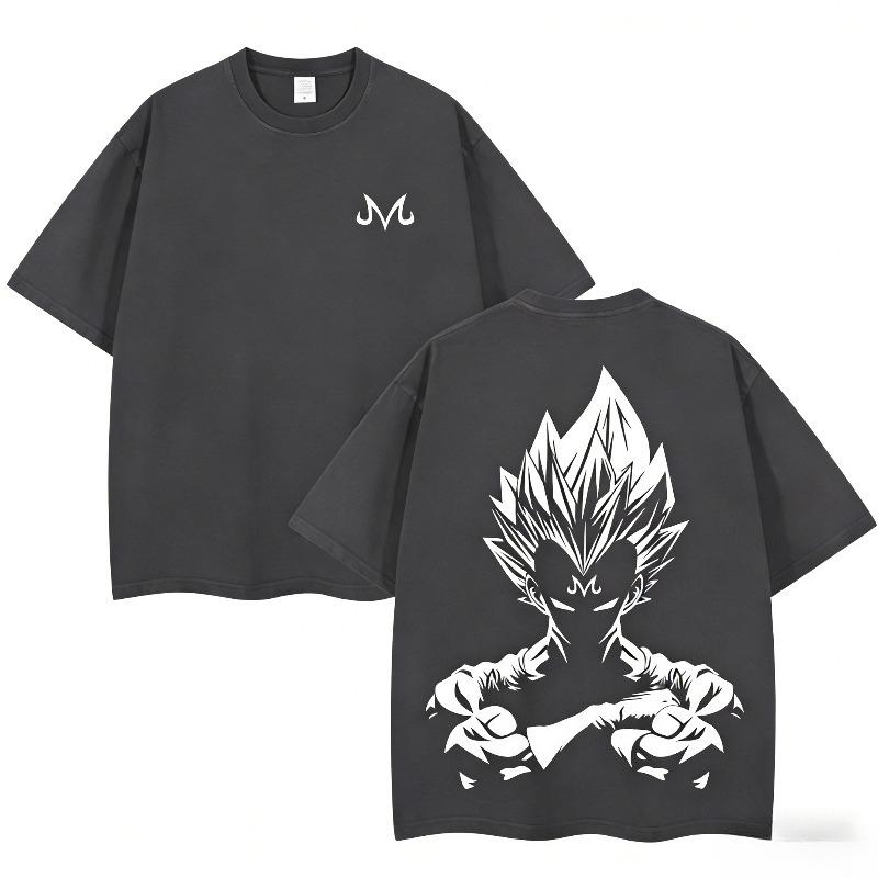 Летняя футболка Dragon Ball Z Унисекс с графическим принтом Маджин Веджета, короткий рукав, оверсайз, уличный стиль, свободный крой, для фанатов японского аниме