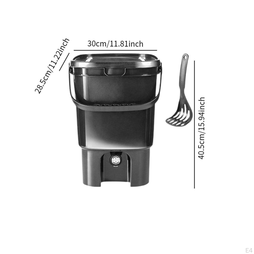 Ведро для компоста кухонных отходов объемом 21 л с крышкой для заднего двора и сада