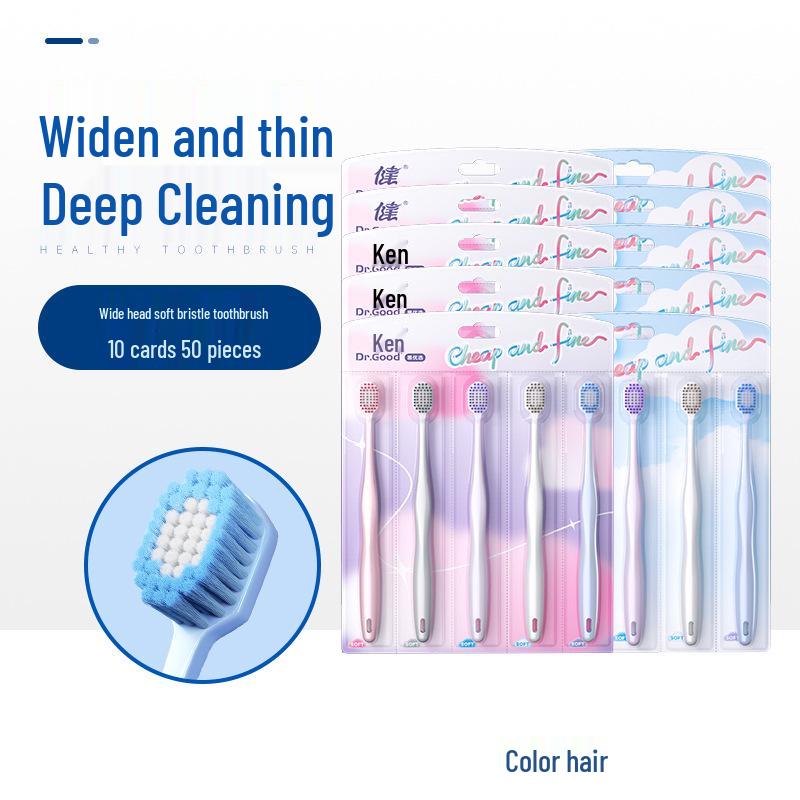 Кент Семейная Упаковка: 5 детских зубных щеток с мягкой щетиной и широкими головками для взрослых - Подходят как для мужчин, так и для женщин и пар