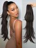 Synthetic Long Curly Layered Wavy Drawstring Pony Tail 24-inch For Women Heat Resistant Fake Hair