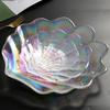 Радужные цветные прозрачные 30 см большие синие стеклянные ракушки тарелки украшения витрина украшения тарелки лотки для хранения ювелирных изделий