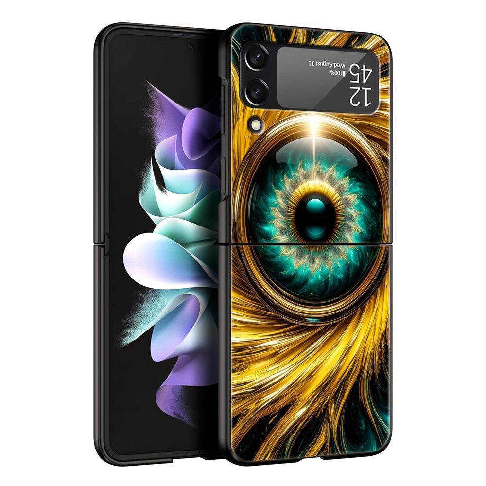 Модные ресницы Глаза Жесткий ПК Чехол для телефона Для Samsung Galaxy Z Flip 7 6 5 4 Черная Крышка Для Galaxy Z Flip 3 Складная Ракушка Capas