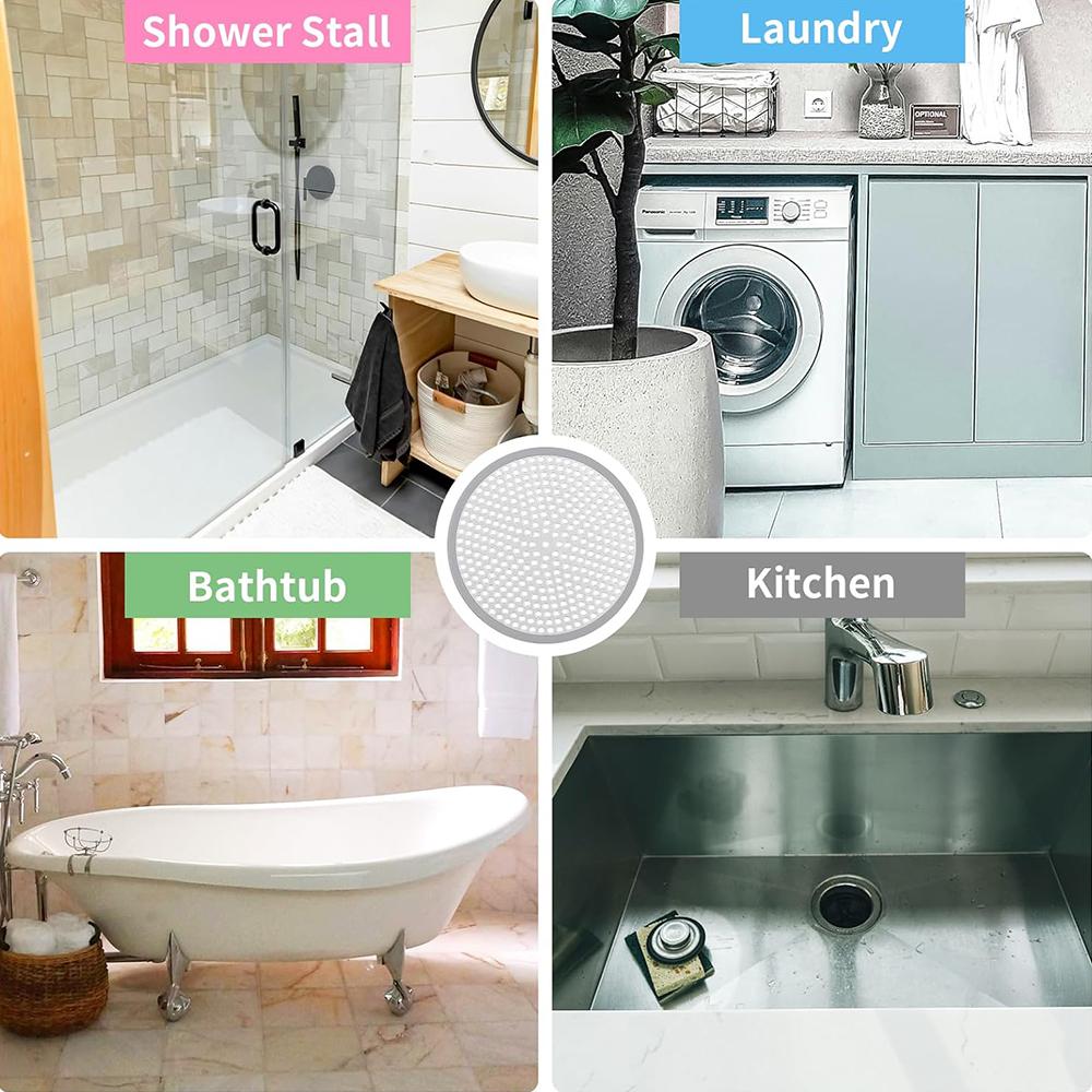 Новый Прочный 2 шт. 4,72 дюйма Нержавеющая Сталь Слив для Душа Уловитель Волос с Силиконовым Ободком