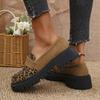 Large Size 35-43 Slip-On Leopard Print Casual Shoes Round Toe Non-slip Women's Loafers Thick Bottom Single Shoes Mocasines Mujer