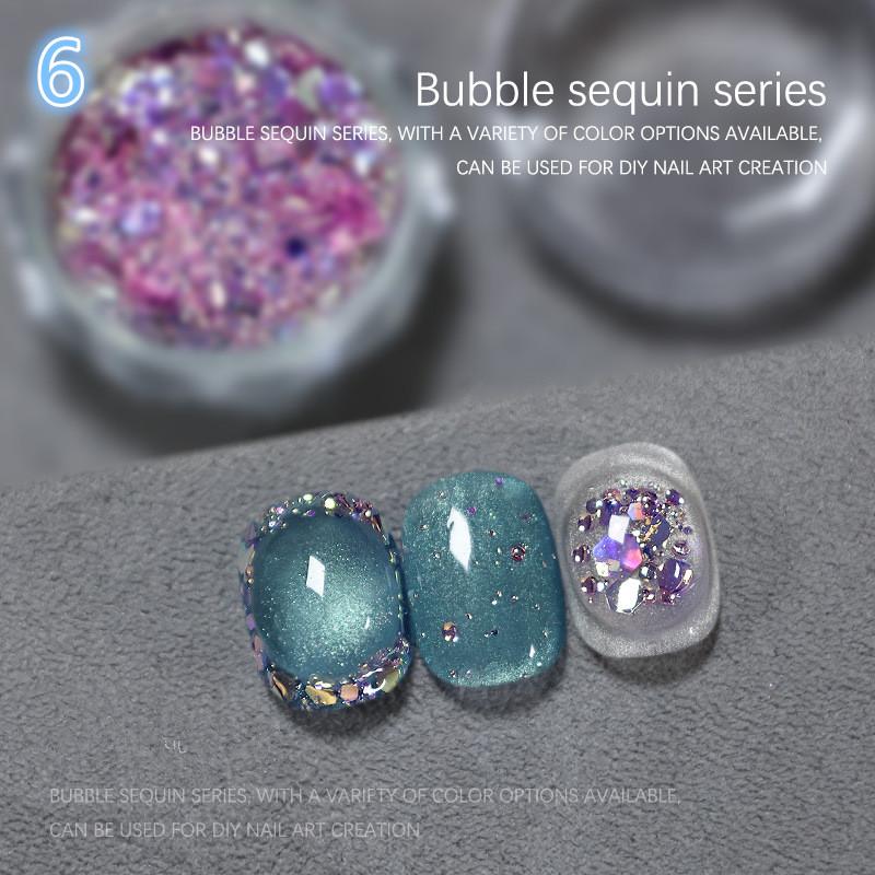 1Jar Bubble Nail Glitter Coarse Fine Mixed Large Irregular Hexagonal Sequins for DIY Jewelry Decoration Nail Art
